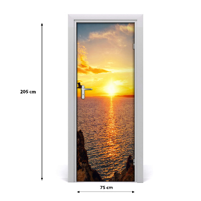 Fototapeta na dveře západ slunce moře