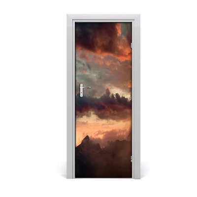 Fototapeta na dveře západ slunce hory