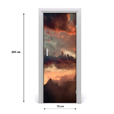Fototapeta na dveře západ slunce hory