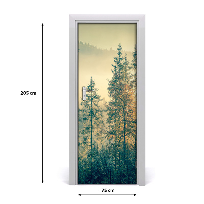 Fototapeta na dveře mlha nad lesem