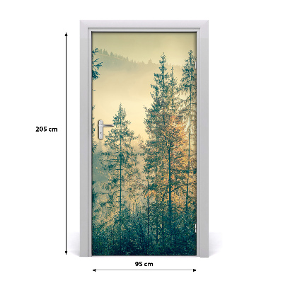 Fototapeta na dveře mlha nad lesem