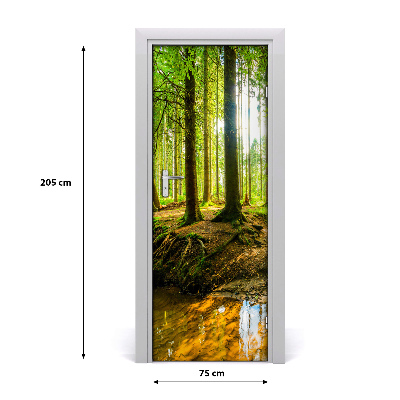 Fototapeta na dveře Strumień w lasie