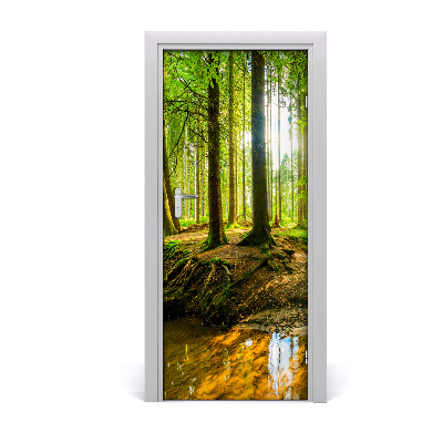 Fototapeta na dveře Strumień w lasie