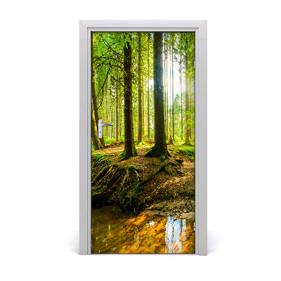 Fototapeta na dveře Strumień w lasie