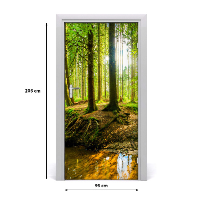 Fototapeta na dveře Strumień w lasie