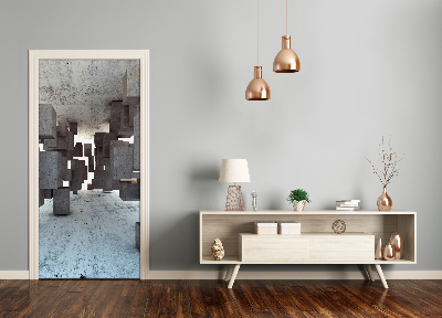Fototapeta na dveře beton šestiúhelník