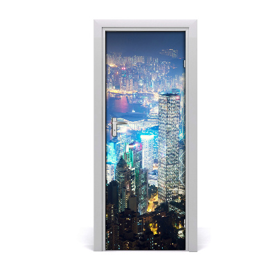 Fototapeta samolepící na dveře Hong kong noc