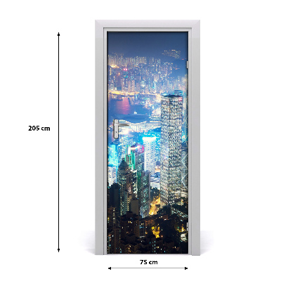 Fototapeta samolepící na dveře Hong kong noc
