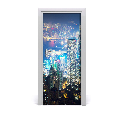 Fototapeta samolepící na dveře Hong kong noc