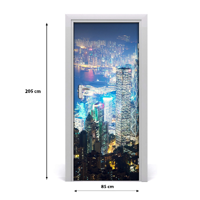 Fototapeta samolepící na dveře Hong kong noc