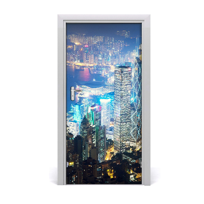 Fototapeta samolepící na dveře Hong kong noc