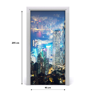 Fototapeta samolepící na dveře Hong kong noc