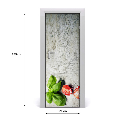 Fototapeta na dveře samolepící rajčata a bazalka