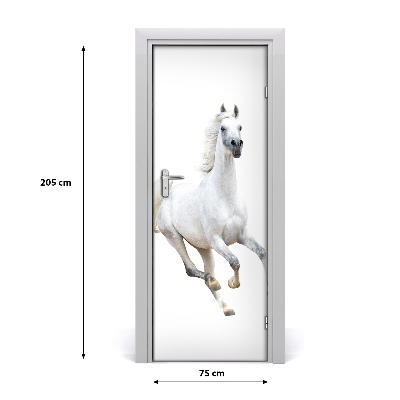 Samolepící fototapeta na dveře Bílý kůň ve cvalu