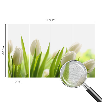 Vliesová fototapeta do ložnice Bílé tulipány
