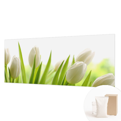 Vliesová fototapeta do ložnice Bílé tulipány