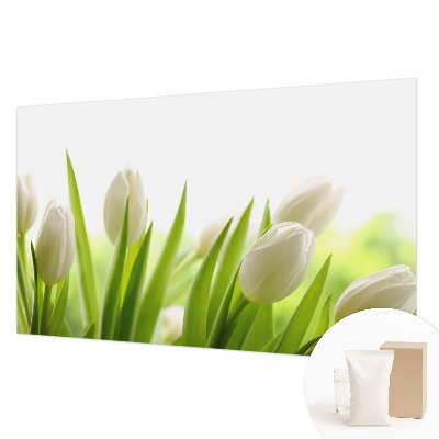 Vliesová fototapeta do ložnice Bílé tulipány