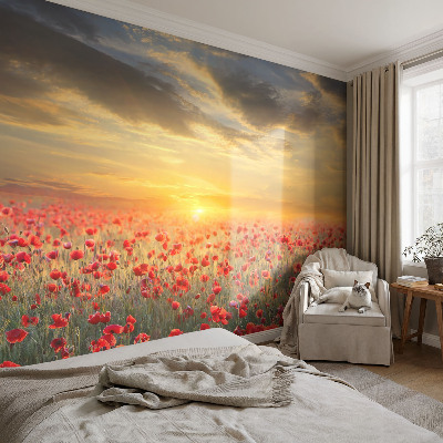 Vliesová fototapeta s potiskem Makové pole