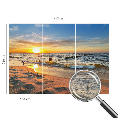 Fotografická tapeta vliesová Západ slunce na pláži
