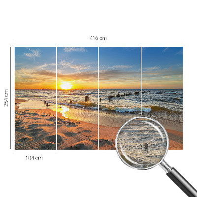 Fotografická tapeta vliesová Západ slunce na pláži