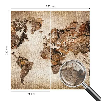 Vliesová fototapeta do ložnice Dřevěná mapa