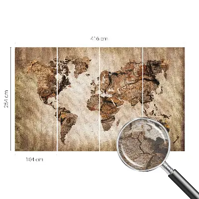 Vliesová fototapeta do ložnice Dřevěná mapa