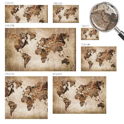 Vliesová fototapeta do ložnice Dřevěná mapa