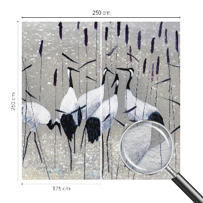 Vliesová fototapeta do ložnice Harmonické jeřáby