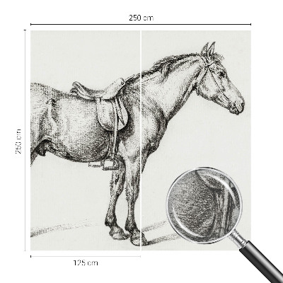 Vliesová fototapeta do ložnice Náčrt koně