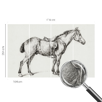 Vliesová fototapeta do ložnice Náčrt koně