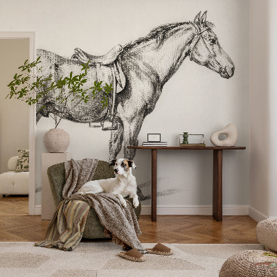 Vliesová fototapeta do ložnice Náčrt koně