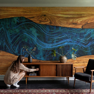 3D fototapeta Modré dřevo