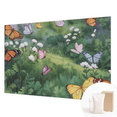Vliesová fototapeta do ložnice Motýli na louce