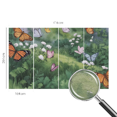 Vliesová fototapeta do ložnice Motýli na louce