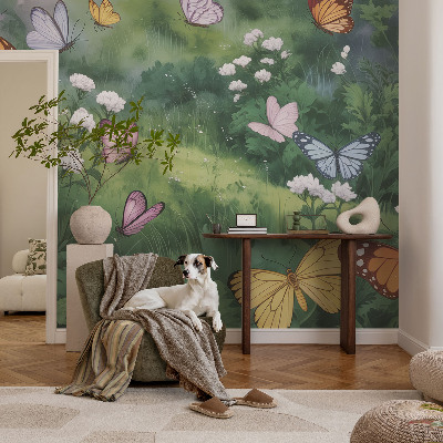 Vliesová fototapeta do ložnice Motýli na louce