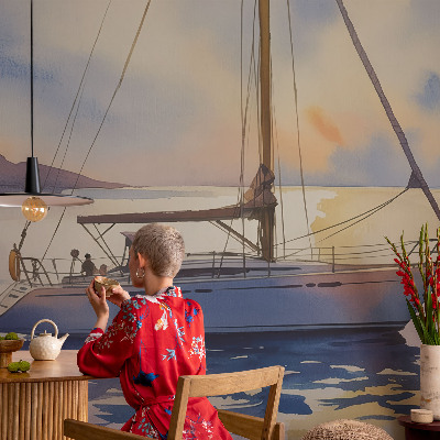 Vliesová fototapeta do ložnice Plachetnice Západ