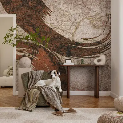 Fototapeta na míru do obýváku Umělecká mapa