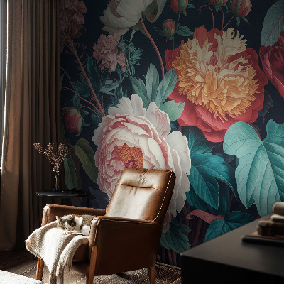 Vliesová fototapeta do ložnice Barevné květiny