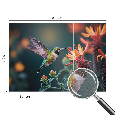 Fotografická tapeta na vliesu Květiny kolibříka