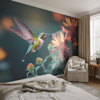 Fotografická tapeta na vliesu Květiny kolibříka