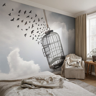 Vliesová fototapeta do ložnice Létající ptáci