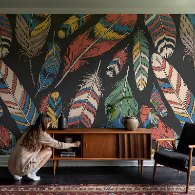 Fototapeta s potiskem na vliesu Barevné peří