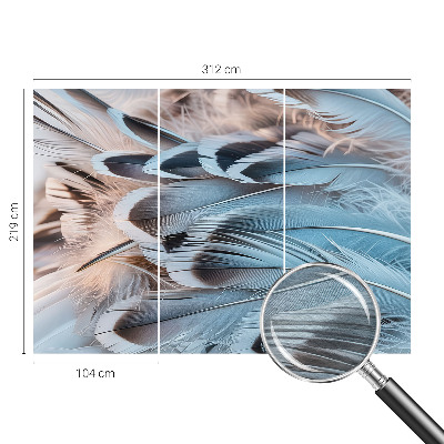 Dekorativní fototapeta na zeď Modré peří