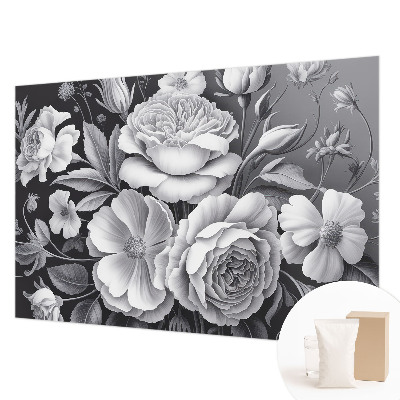 Fotografická tapeta na vliesu Šedé květy