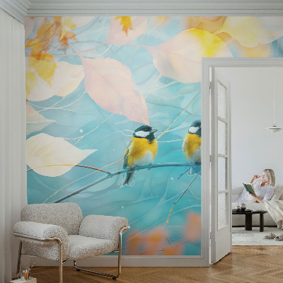 Vliesová fototapeta s potiskem Jarní ptáci