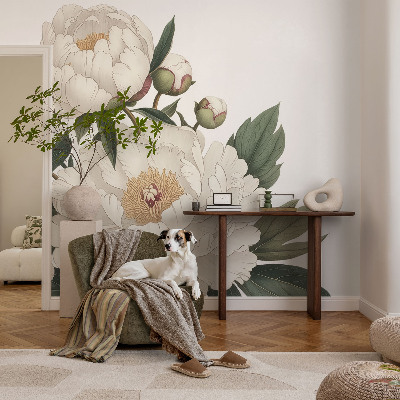 Fotografická tapeta vliesová Bílé pivoňky