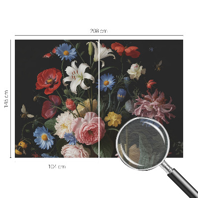 3D fototapeta Květiny s hmyzem