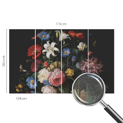 3D fototapeta Květiny s hmyzem