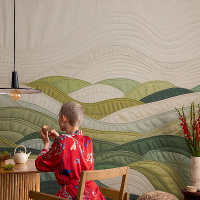 Vliesová fototapeta do ložnice Látkové kopce