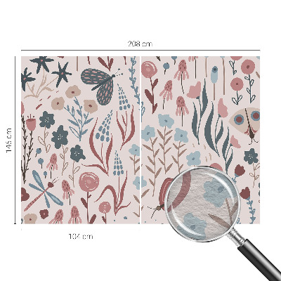 Vliesová fototapeta s potiskem Květiny hmyz